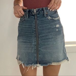 Abercrombie & Fitch ripped jean skirt